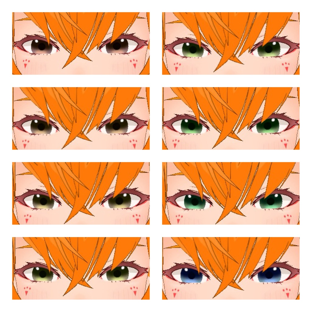 【玄狐専用】Soft eyes 瞳テクスチャ/ Soft eyes texture 8color(17色+明るめver14色)VRChat想定