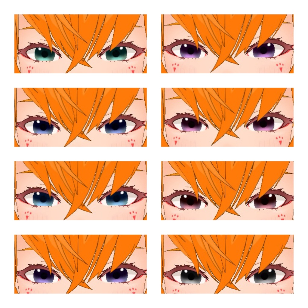 【玄狐専用】Soft eyes 瞳テクスチャ/ Soft eyes texture 8color(17色+明るめver14色)VRChat想定