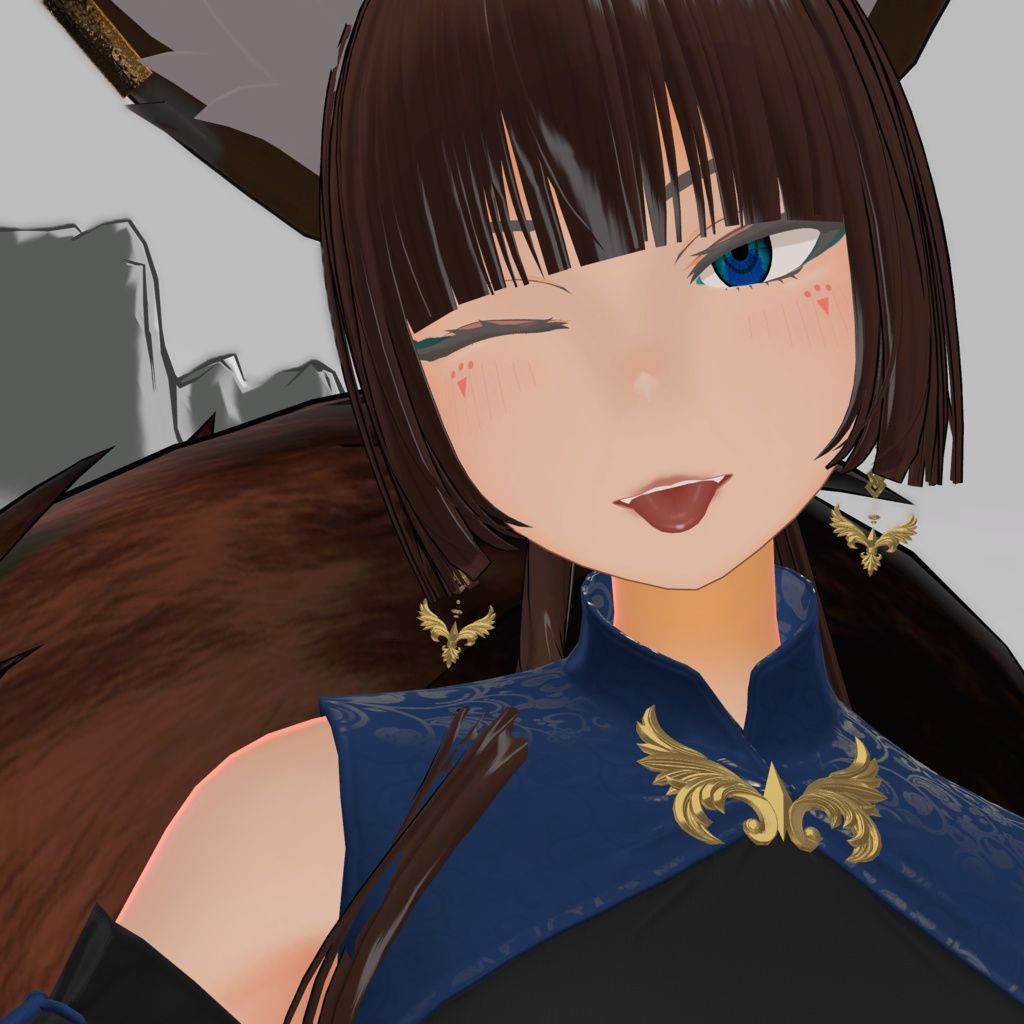 Unityだけで完結!【玄狐専用】メイク/makeup texture (VRChat想定)