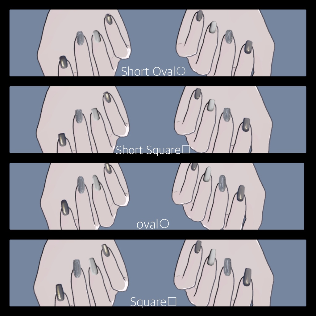 簡単導入!【Lapwing専用】hand・footネイルセット (VRChat想定)