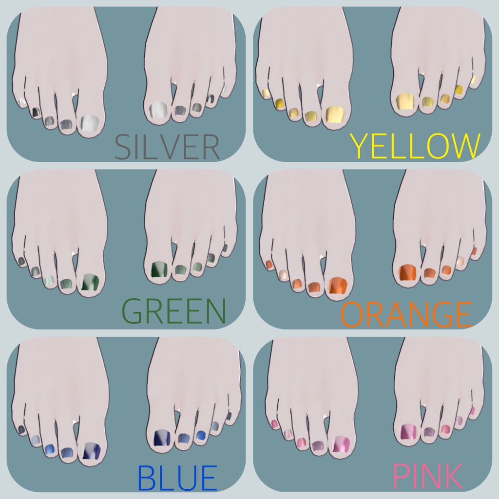 簡単導入!【Lapwing専用】hand・footネイルセット (VRChat想定)