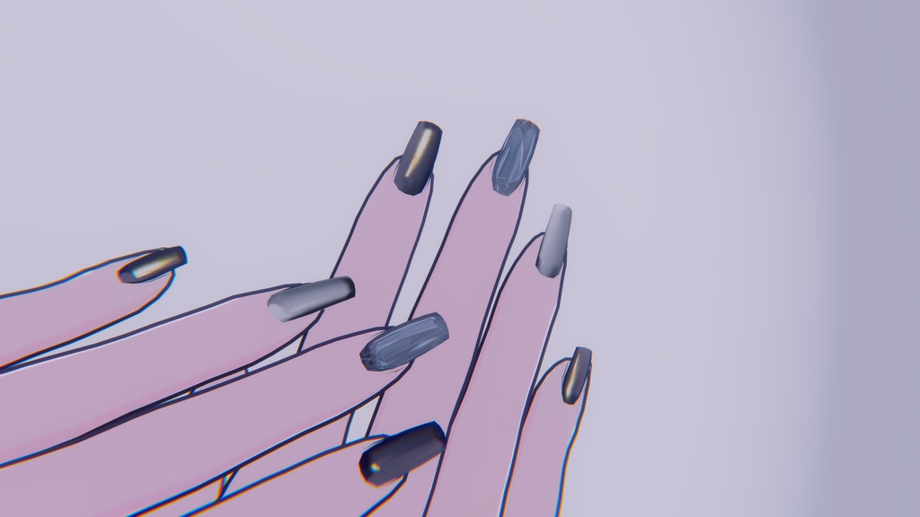 簡単導入!【Lapwing専用】hand・footネイルセット (VRChat想定)
