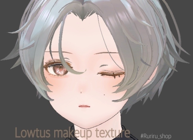 Unityだけで完結!【Lowtus(ロータス)専用】メイク/makeup texture 口内テクスチャのおまけ付き(VRChat想定)