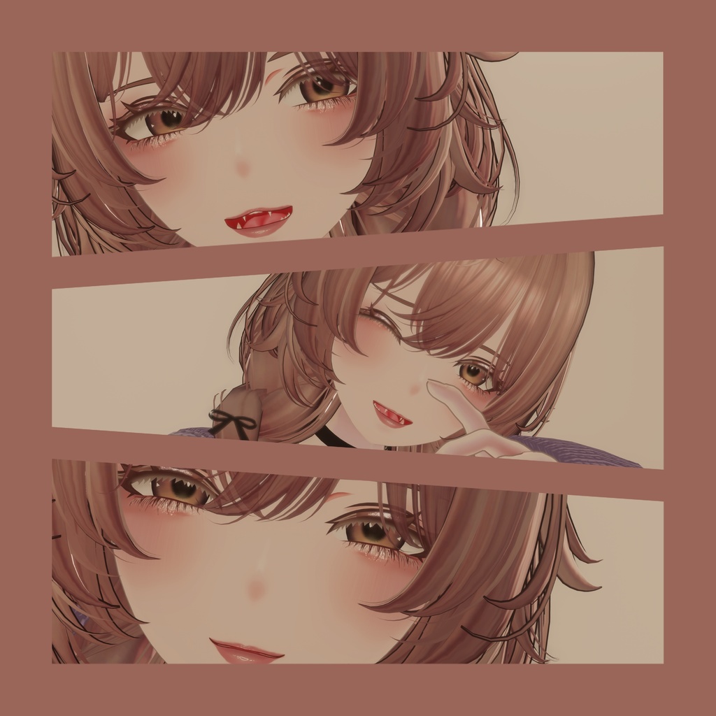 【仙猫用】Milky Glow Makeup for Senbyo-澄艶-+瞳テクスチャー9色展開 おまけ付きVRChat想定