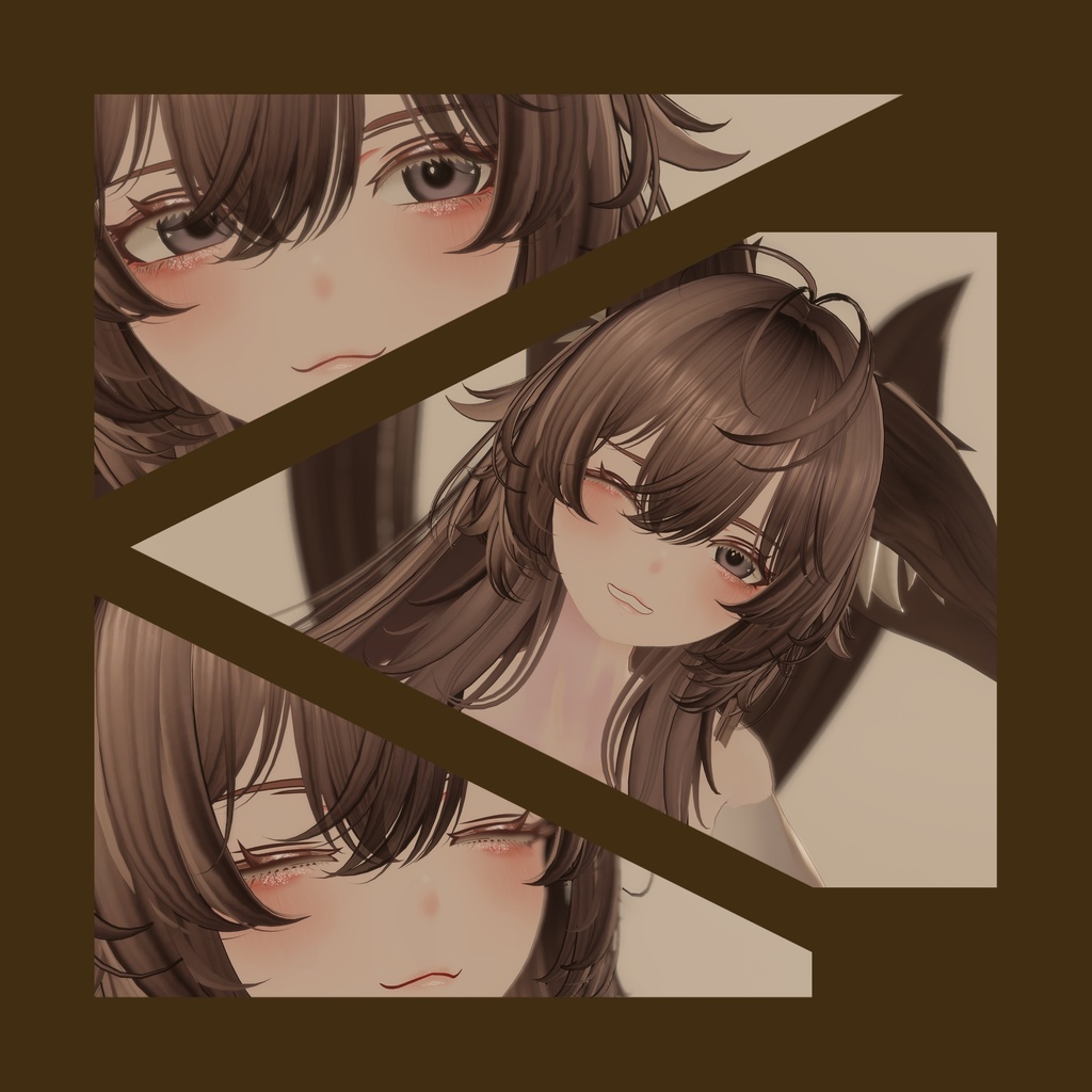 【仙猫用】Milky Glow Makeup for Senbyo-澄艶-+瞳テクスチャー9色展開 おまけ付きVRChat想定