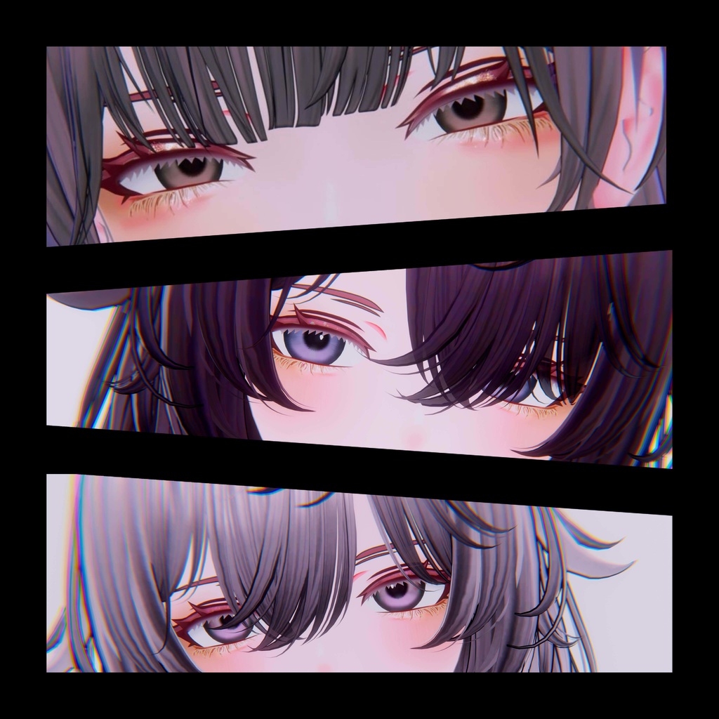 【仙猫用】Milky Glow Makeup for Senbyo-澄艶-+瞳テクスチャー9色展開 おまけ付きVRChat想定