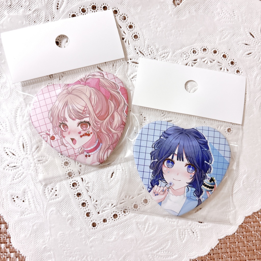 ハート缶バッジ