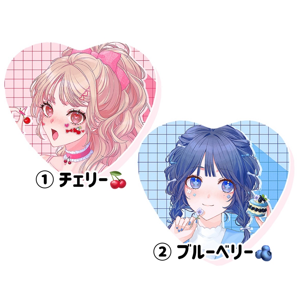 ハート缶バッジ