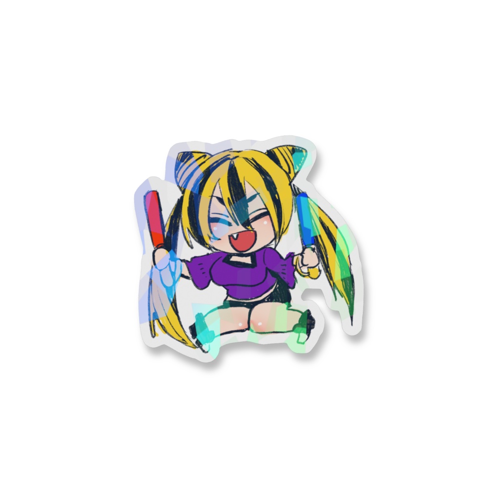 勝利の虎鉄キラキラステッカー