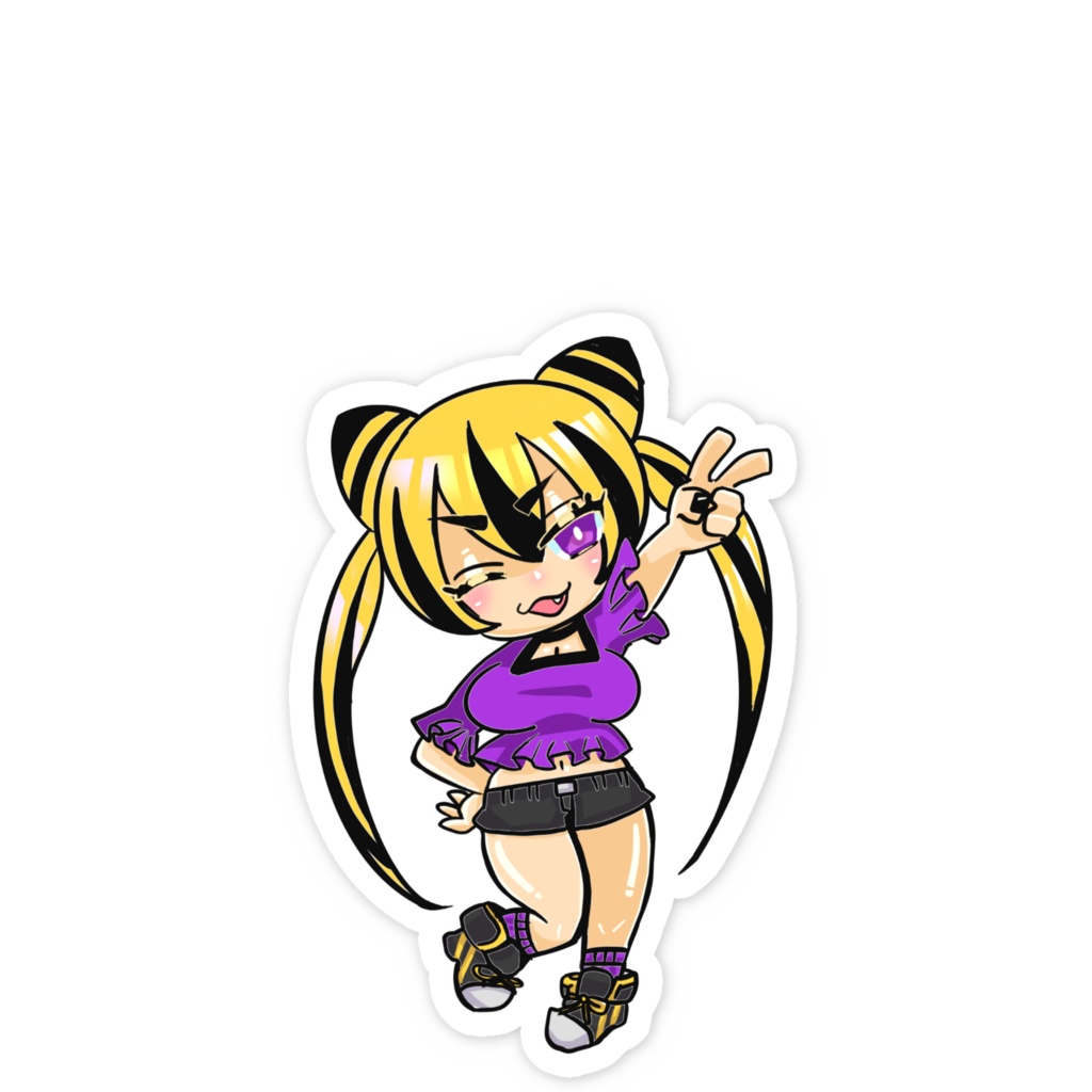 勝利のV!虎鉄ステッカー