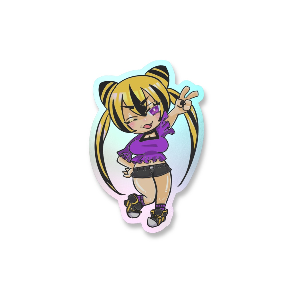 勝利のV!虎鉄オーロラステッカー