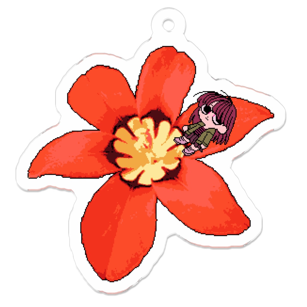 大きな花のアクキー