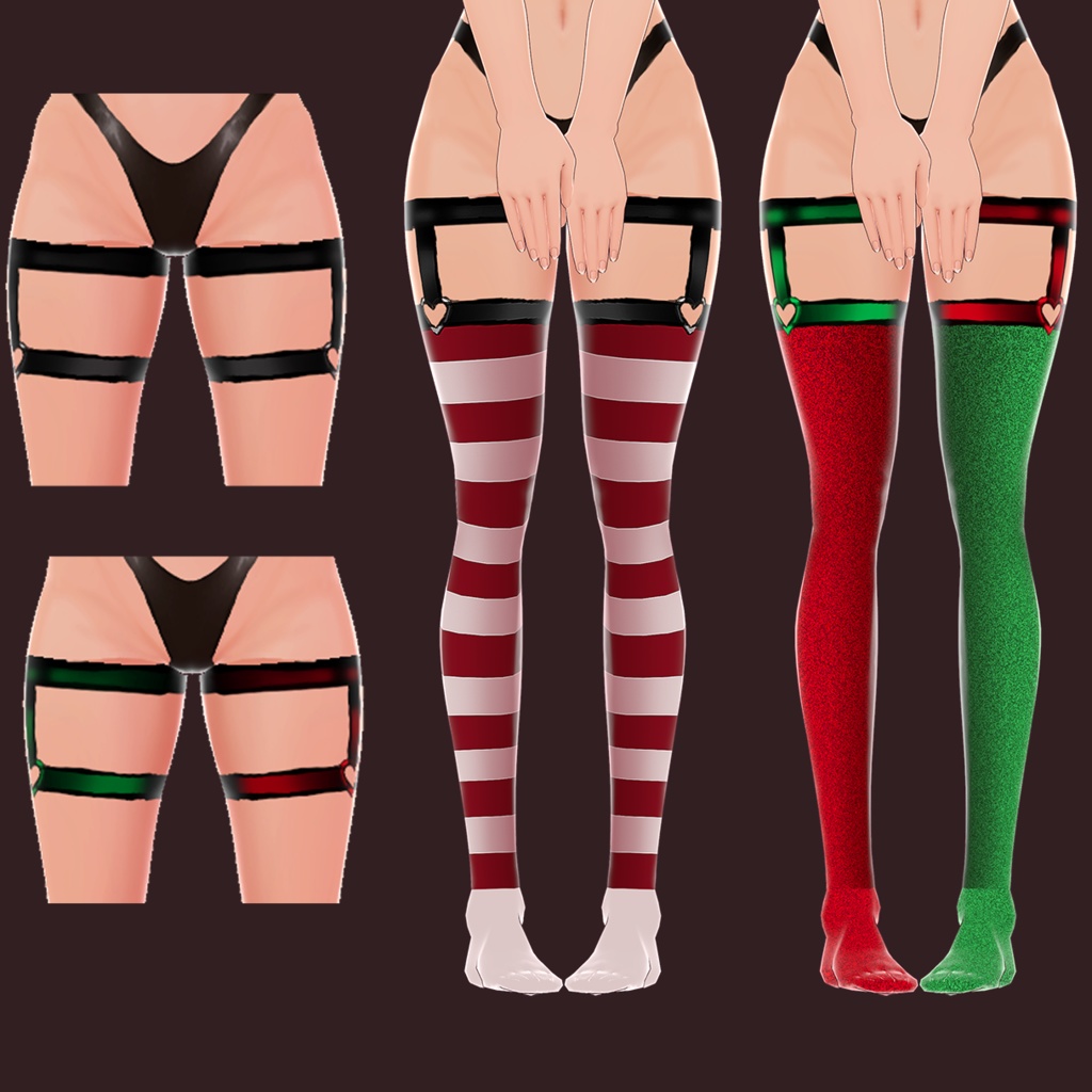 Holiday Stockings + Heart Garter Belt