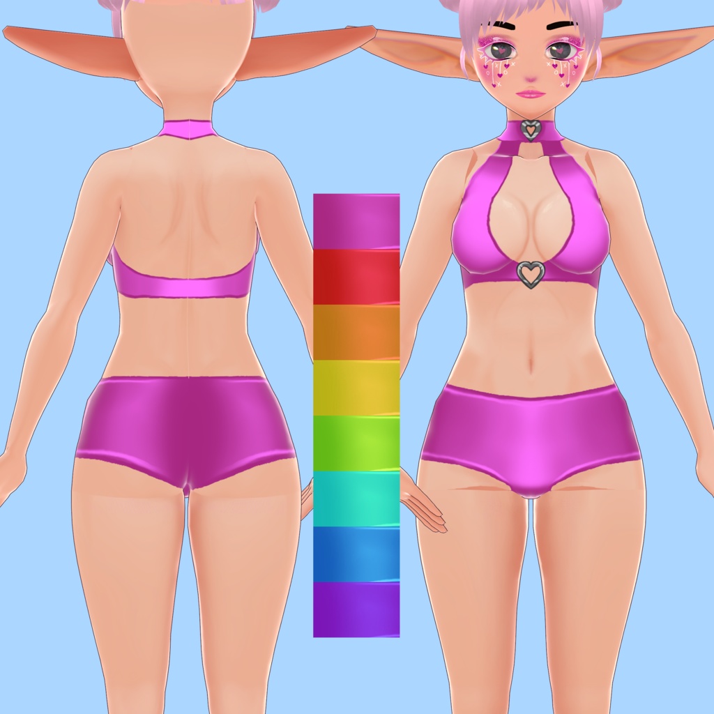 Sparkly & Flat Colored Swimsuit