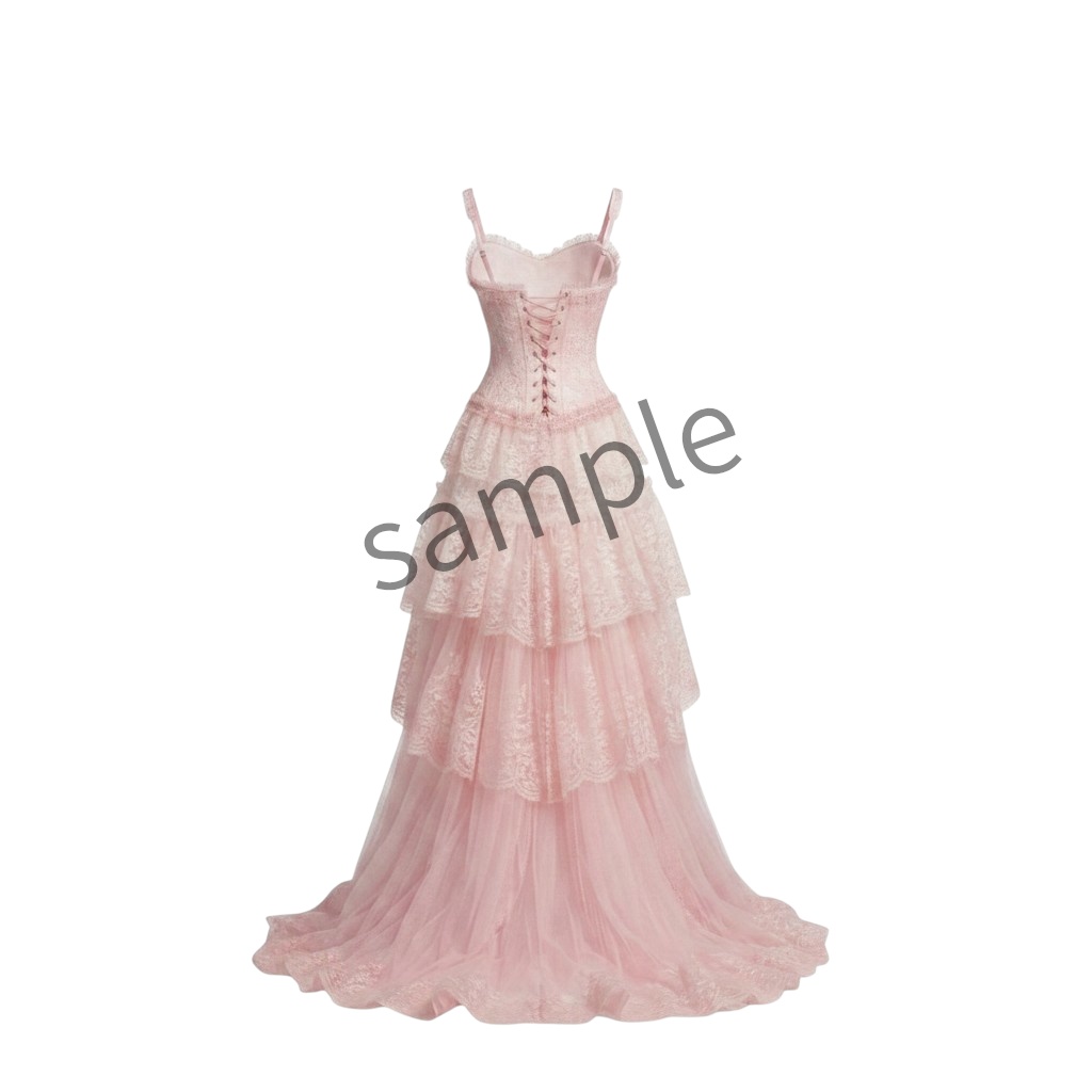 【AI生成】ピンクコルセット ハイ・ロードレス 【AI Generated】 Pink Corset High-Low Dress