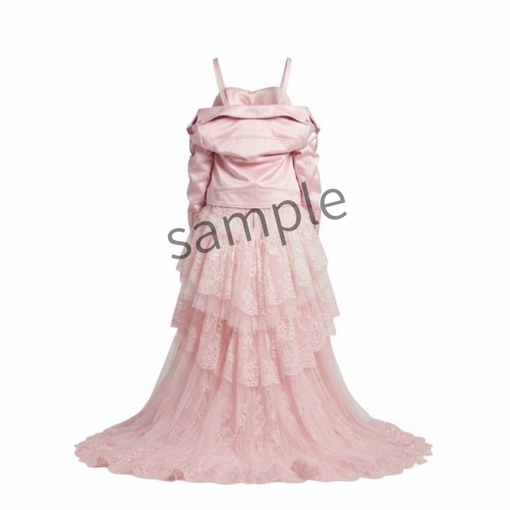 【AI生成】ピンクコルセット ハイ・ロードレス 【AI Generated】 Pink Corset High-Low Dress