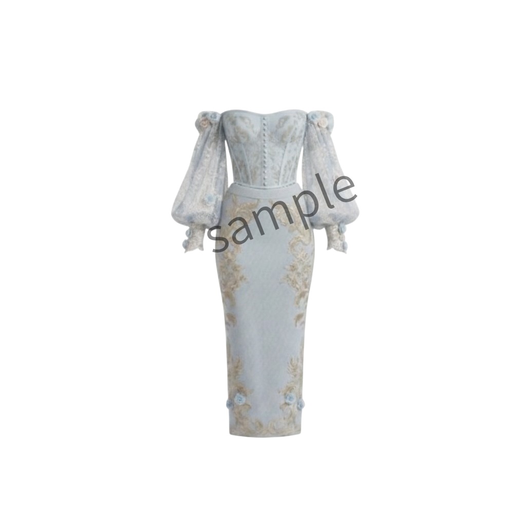 【AI生成】バロック刺繍のコルセットドレス【AI-generated】Baroque Embroidery Corset Dress