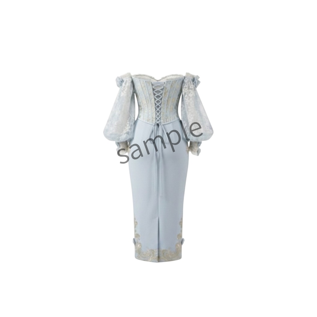 【AI生成】バロック刺繍のコルセットドレス【AI-generated】Baroque Embroidery Corset Dress