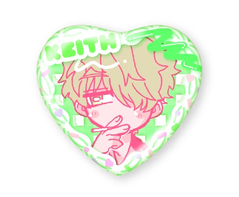 ハート型缶バッジ キース