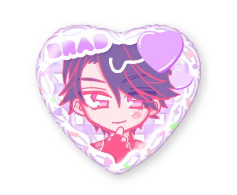 ハート型缶バッジ ブラッド