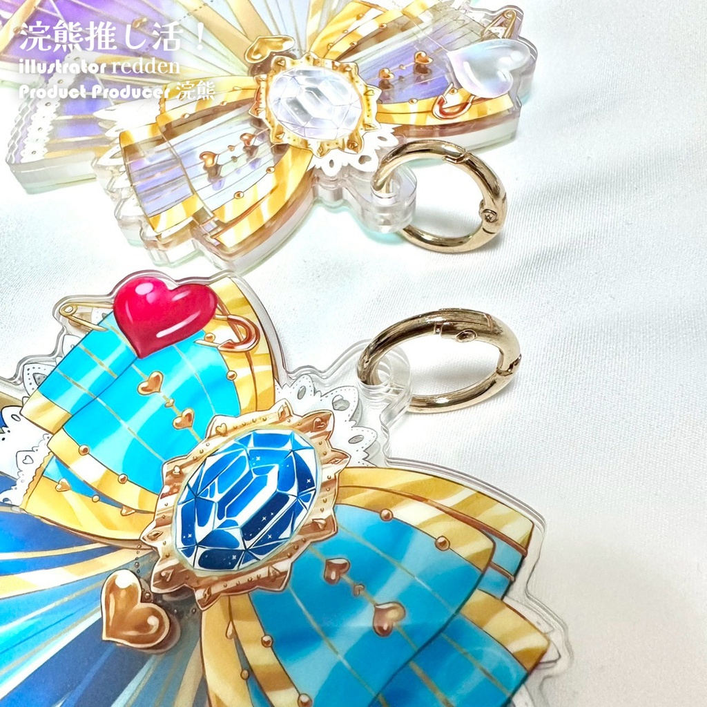 ハートピン付きリボン フォトカード アクリルフレーム
