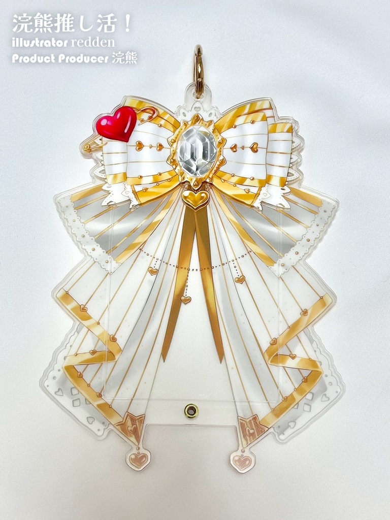 ハートピン付きリボン フォトカード アクリルフレーム