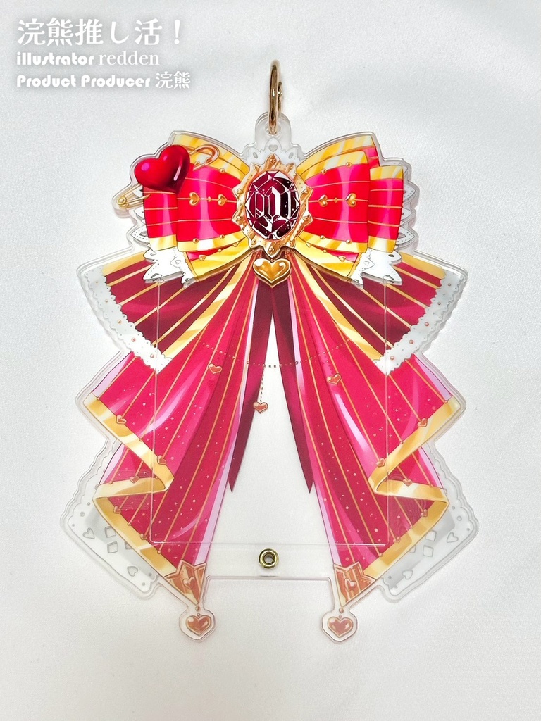 ハートピン付きリボン フォトカード アクリルフレーム