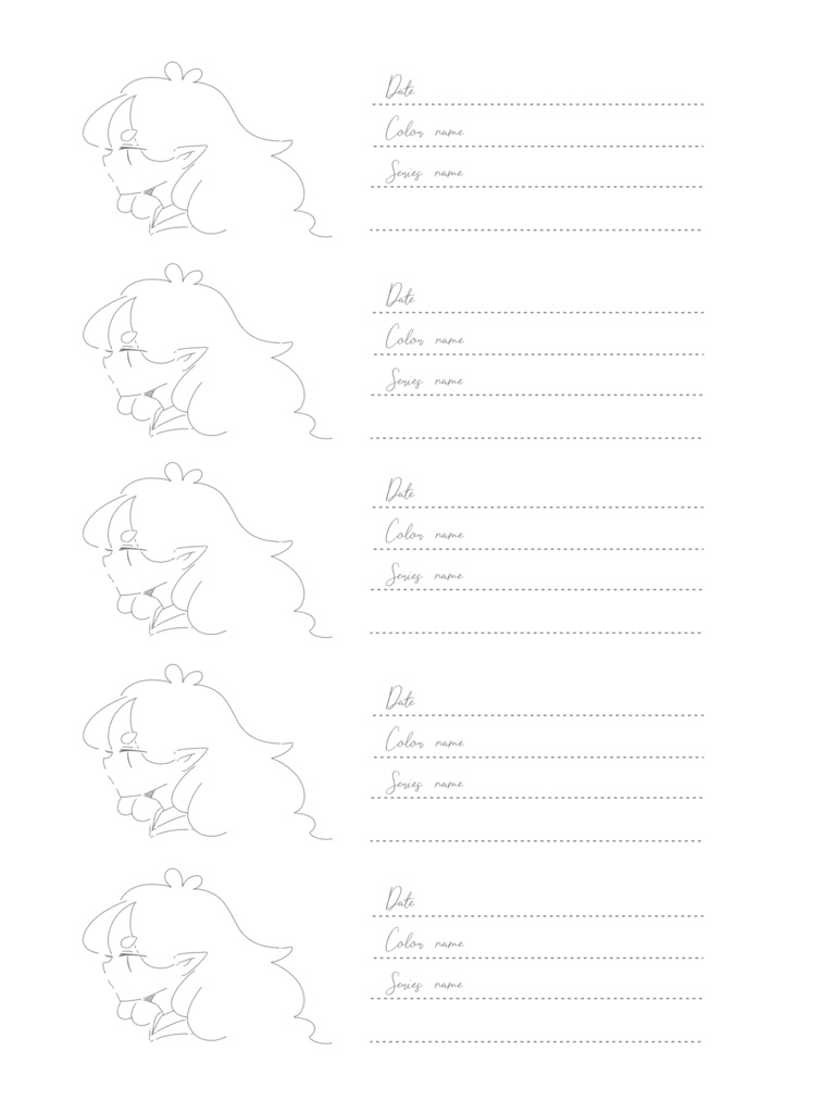 万年筆インク色見本ぬり絵本