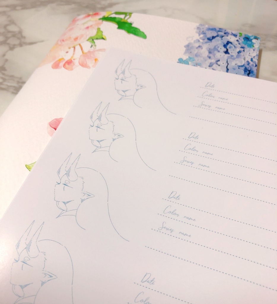 万年筆インク色見本ぬり絵本