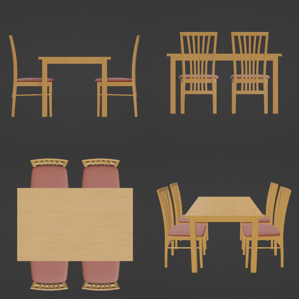 【3Dモデル】テーブル&チェア