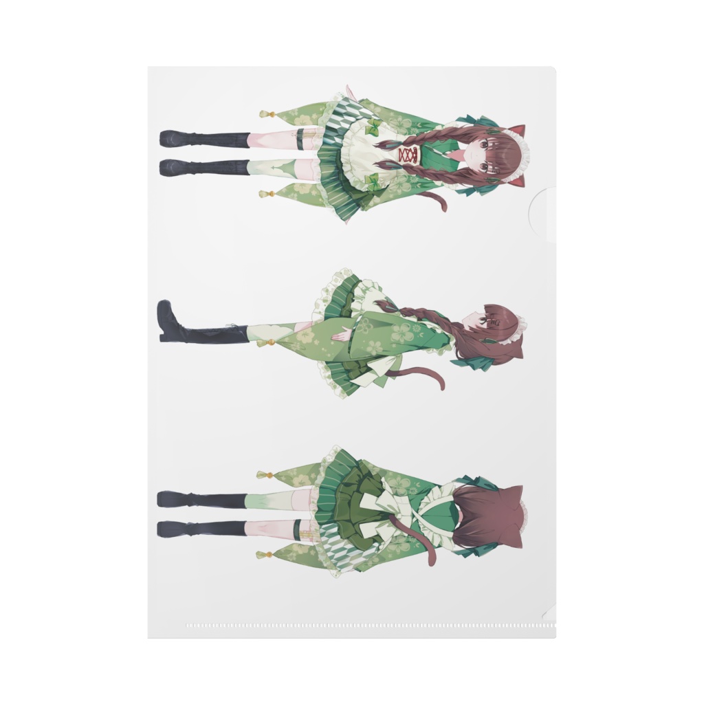 汐見なぎこの和風メイド三面図クリアファイル