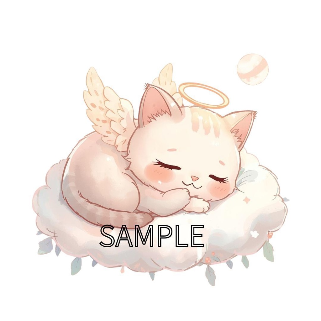 【商用利用可】ゆめかわいい天使の猫クリップアート10点セット(PNG背景透過)