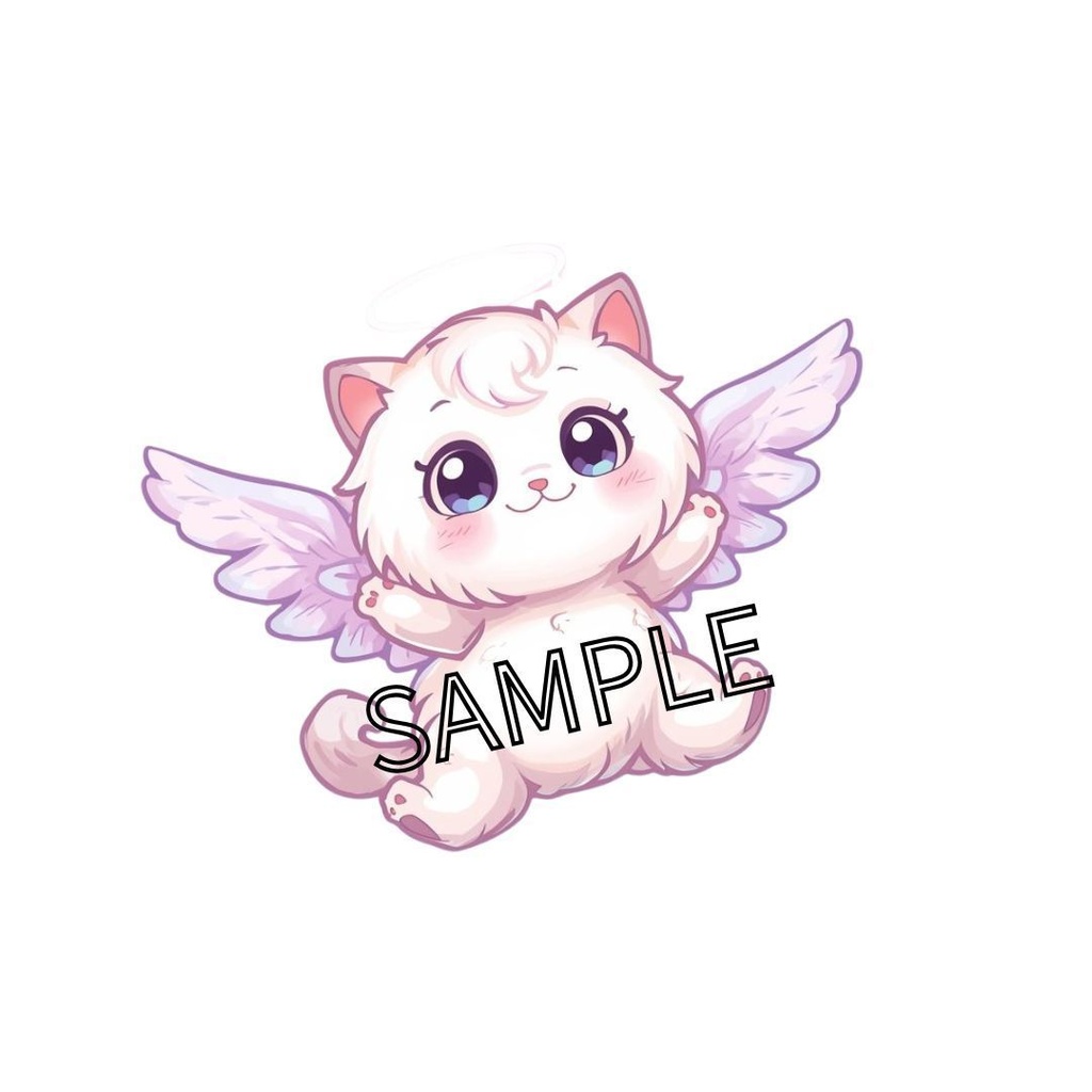 【商用利用可】ゆめかわいい天使の猫クリップアート10点セット(PNG背景透過)