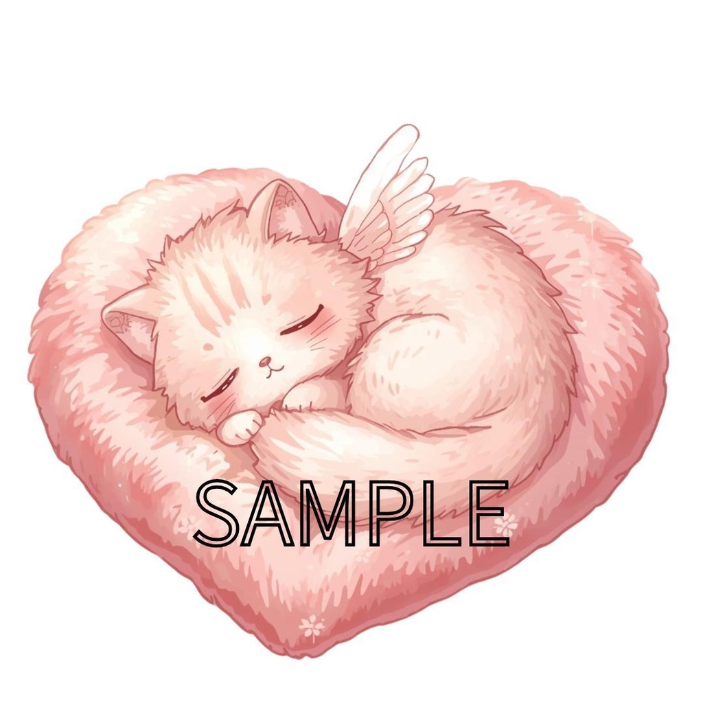 【商用利用可】ゆめかわいい天使の猫クリップアート10点セット(PNG背景透過)