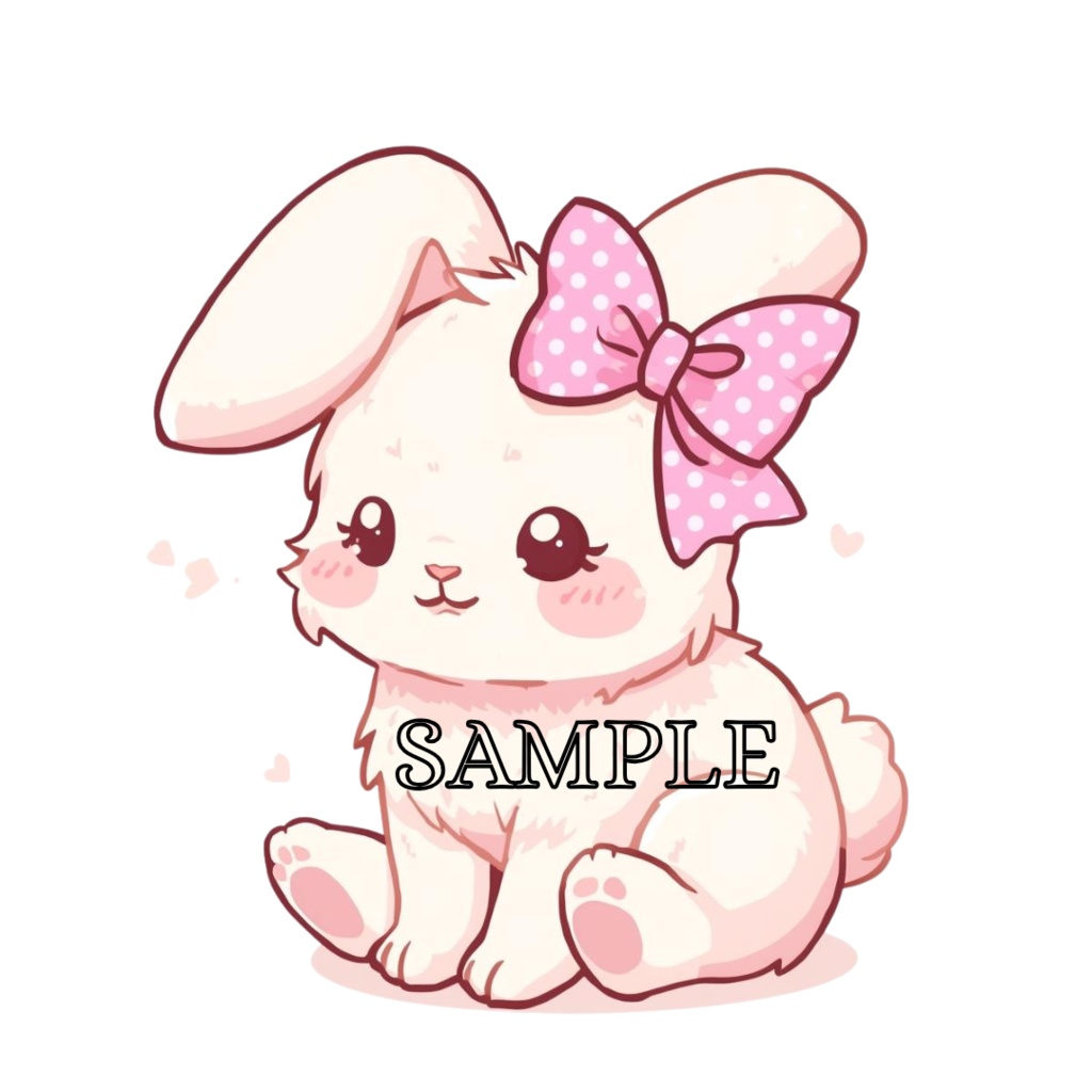 【商用利用可】ファンシーかわいいうさぎクリップアート10点セット(PNG背景透過)