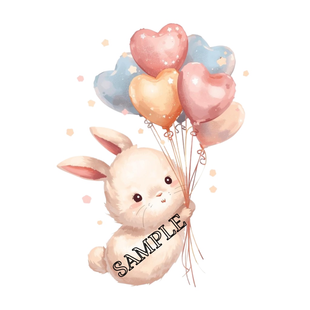 【商用利用可】ファンシーかわいいうさぎクリップアート10点セット(PNG背景透過)