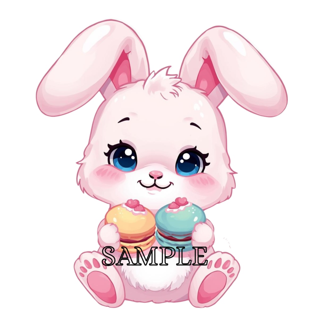 【商用利用可】ファンシーかわいいうさぎクリップアート10点セット(PNG背景透過)