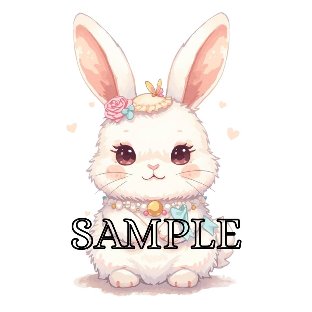 【商用利用可】ファンシーかわいいうさぎクリップアート10点セット(PNG背景透過)