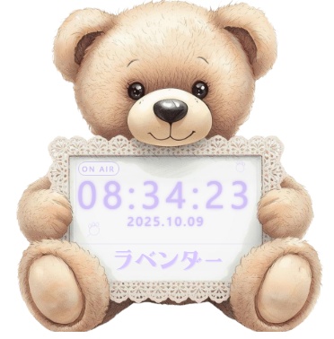 くまぬいぐるみ型時計素材(24h・全6色)