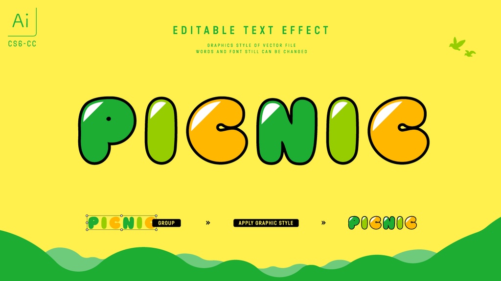 カラフル元気なキッズデザイングラフィックスタイル25セット / Adobe Illustrator