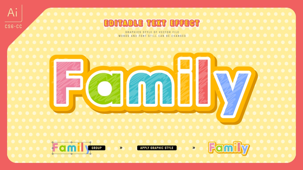 カラフル元気なキッズデザイングラフィックスタイル25セット / Adobe Illustrator