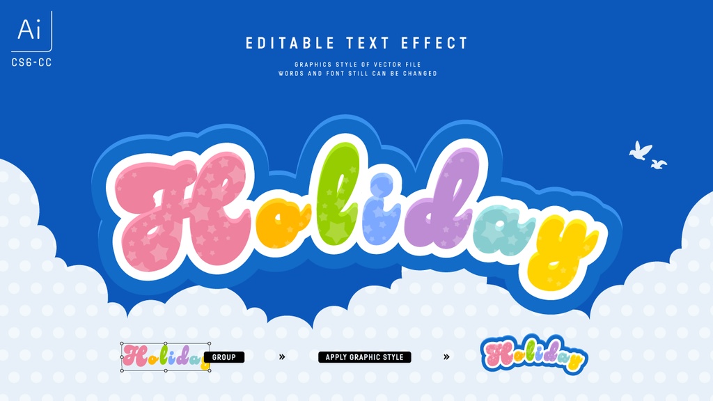 カラフル元気なキッズデザイングラフィックスタイル25セット / Adobe Illustrator