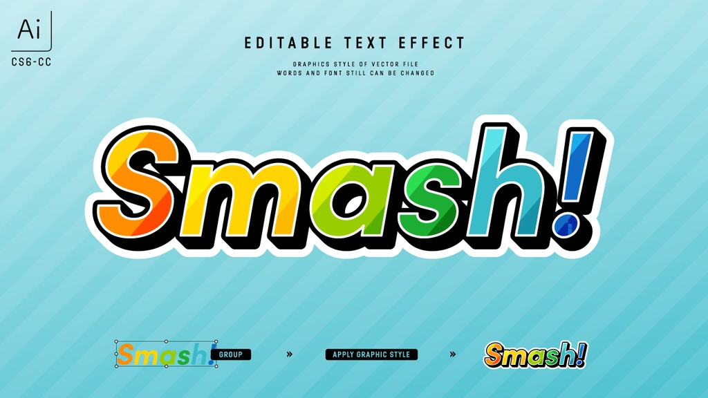 カラフル元気なキッズデザイングラフィックスタイル25セット / Adobe Illustrator