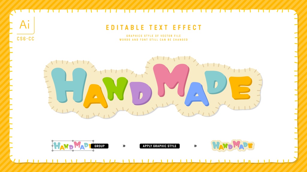 カラフル元気なキッズデザイングラフィックスタイル25セット / Adobe Illustrator