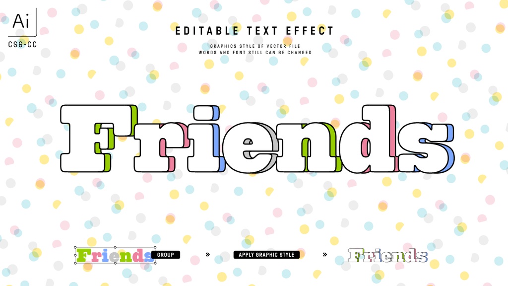 カラフル元気なキッズデザイングラフィックスタイル25セット / Adobe Illustrator