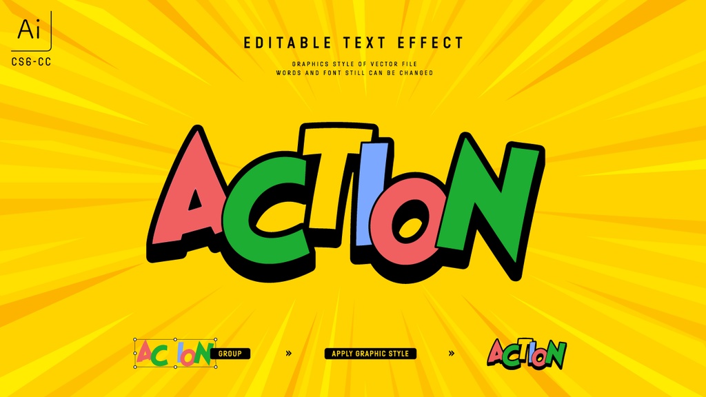 カラフル元気なキッズデザイングラフィックスタイル25セット / Adobe Illustrator