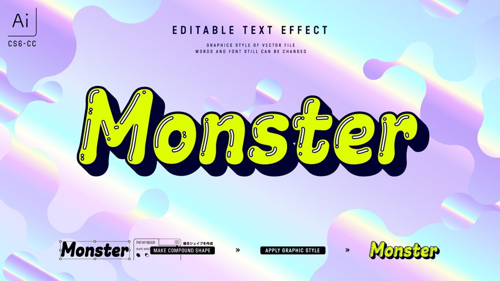 カラフル元気なキッズデザイングラフィックスタイル25セット / Adobe Illustrator