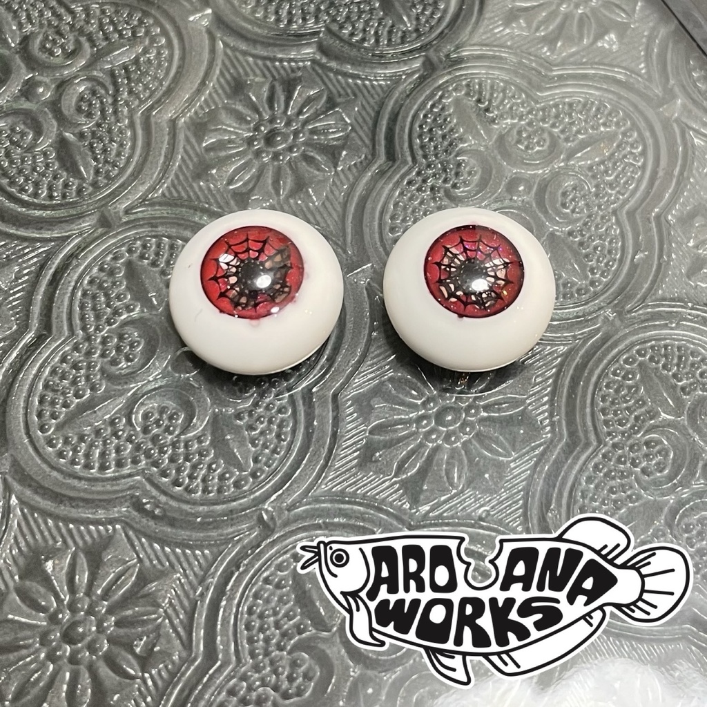 ハロウィン蜘蛛の巣アイ レッド 10mm/12mm/14mm/16mm/18mm