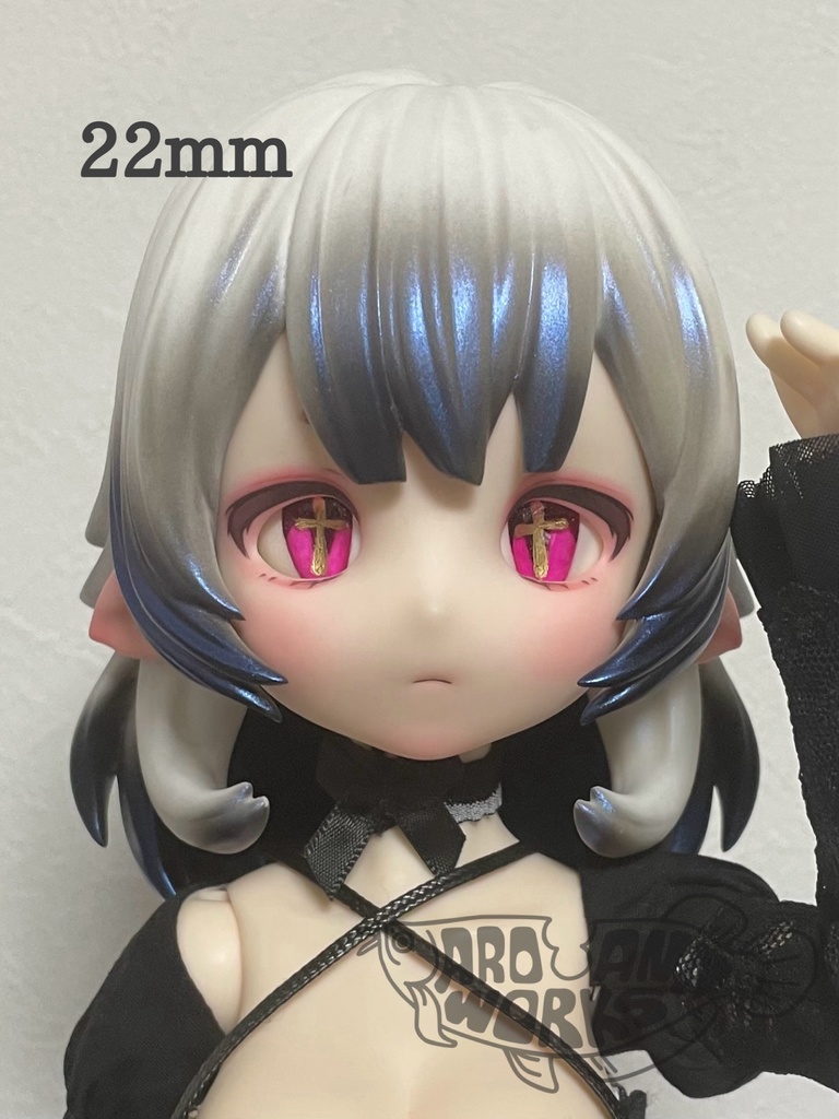 闇夜で輝く十字架アイ typeB ピンク 14mm/16mm/18mm/20mm/22mm