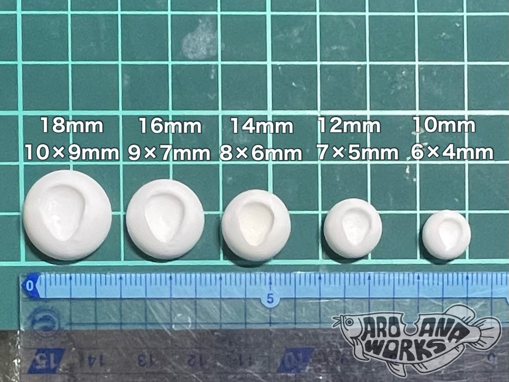 闇夜で輝く十字架アイ typeA オレンジ 10mm/12mm/14mm/16mm/18mm